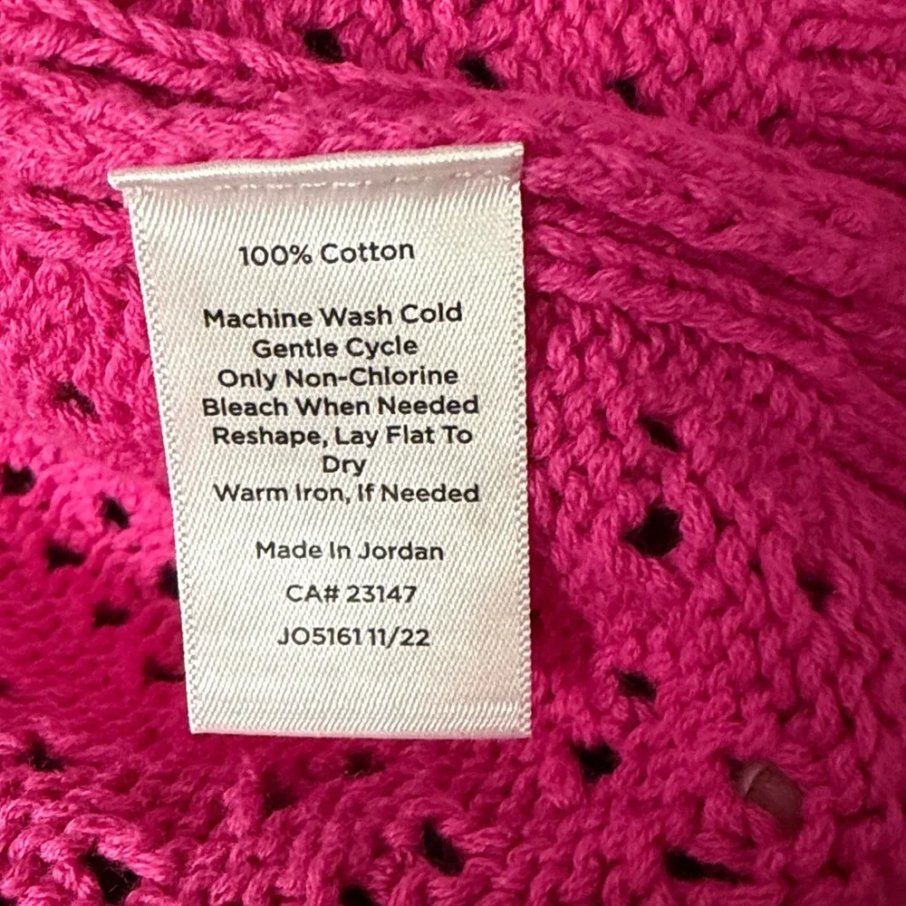 Talbots Pink Open Knit Sweater Petite Medium NWT. 100% cotton